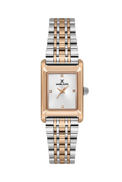 Daniel Klein Premium Silver and Rose Gold Stainless Steel Watch for Women DK....