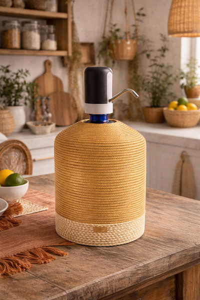 Mastella Jüt Halat Damacana Kılıfı | Doğal Jüt Görünümlü, Modern Dekoratif (G...