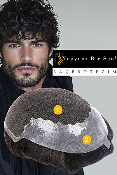 SACPROTEZİM Q6 PROTEZ SAÇ 6x10 1B İNCE TELLİ HER YÖNE TARANABİLEN ALT YAPI %1...