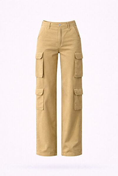 Moda Farah Kadın Kargo Cep Gabardin Kadın Pantolon 6012