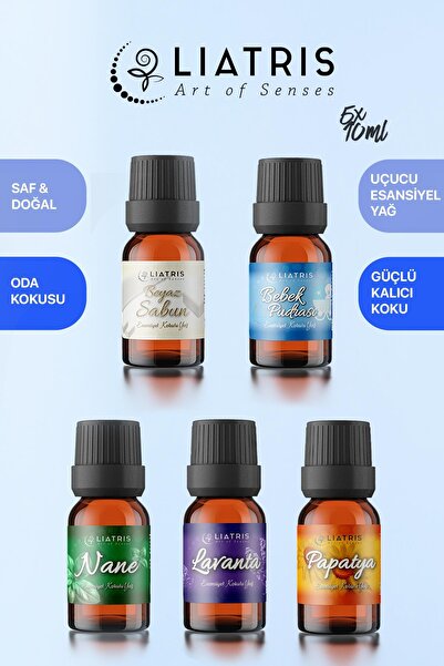 liatris LAVANTA-BEYAZ SABUN-PAPATYA-BEBEK PUDRASI-NANE esansiyel uçucu yağ 5*...