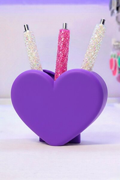 Vescarri Heart Design Desktop Pen Holder – Decorative Desk Organizer