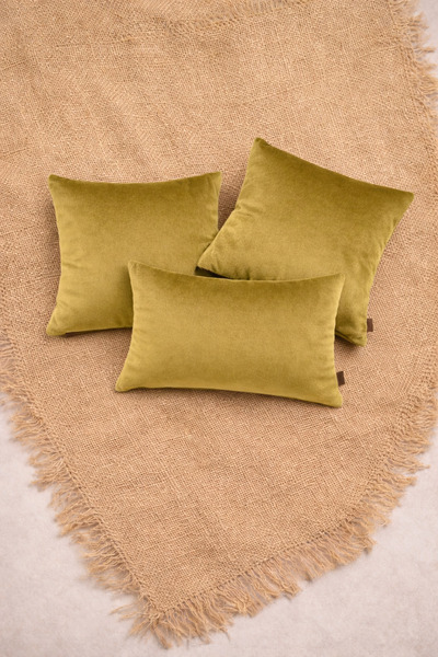 Alacastore Набір подушок з гладкої тканини лимонного кольору з жовтим оксамит...