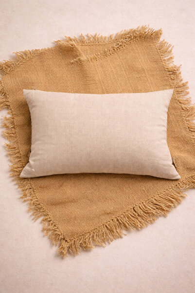 Alacastore Husă de pernă decorativă bej 30x50 - dreptunghi simplu simplu