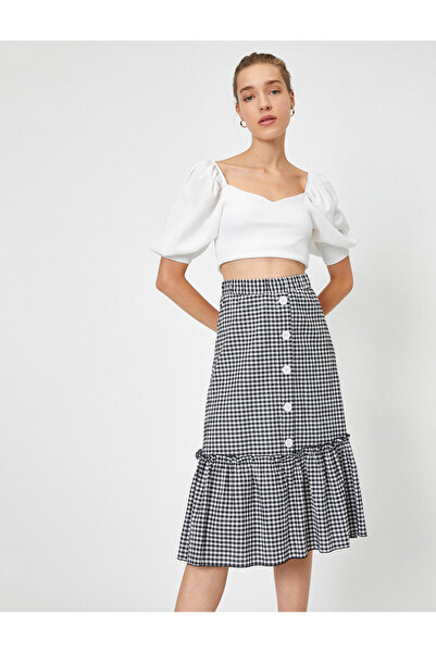 Koton Καρό Φούστα Midi