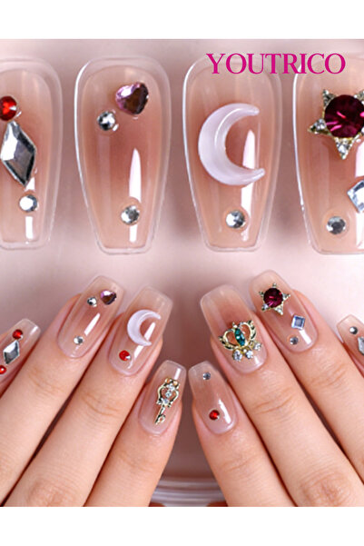 Youtrico صندوق مكون من 24 قطعة - أظافر صناعية جديدة، تتضمن أدوات ارتداء، قابل...