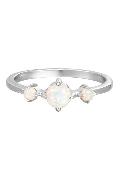 Rafaela Donata Silberring Ring Sterling Silber Opal (synth.) weiß