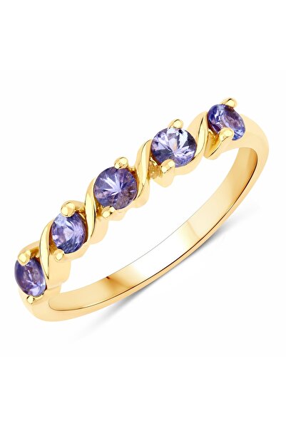 Rafaela Donata Edelsteinring Ring Sterling Silber gelbvergoldet Tansanit blau...
