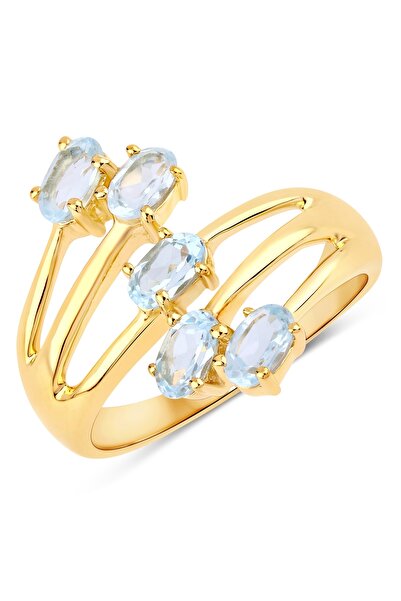 Rafaela Donata Edelsteinring Ring Sterling Silber gelbvergoldet Blautopas