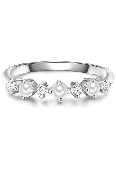 Glanzstücke München Silberring Ring Sterling Silber Süßwasser-Zuchtperle weiß...