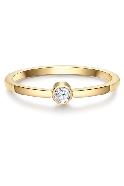 eastside Edelstahlring Ring Edelstahl gelbgold Zirkonia weiß