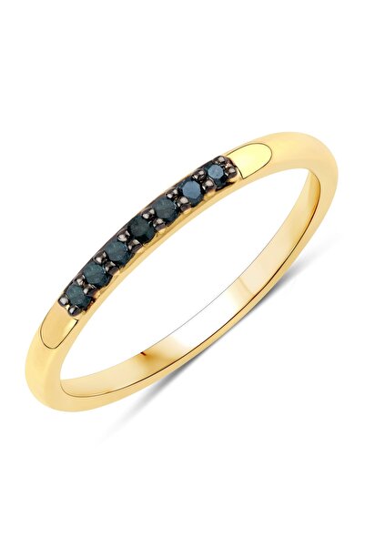 Rafaela Donata Edelsteinring Ring Sterling Silber gelbvergoldet Diamant blau
