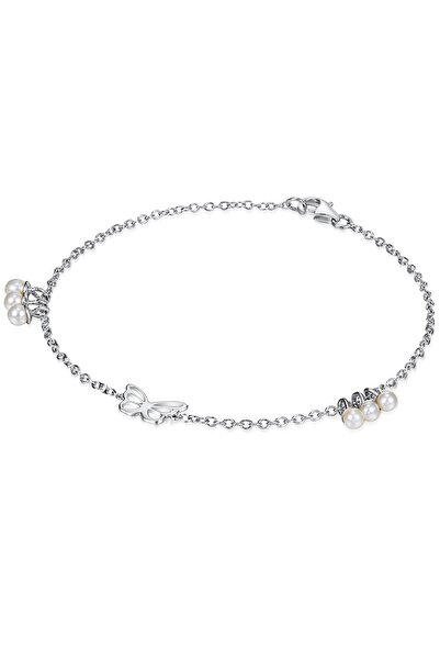 Lulu & Jane Perlenarmband Armband Sterling Silber Süßwasser-Zuchtperle weiß