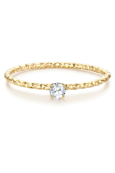 eastside Edelstahlring Ring Edelstahl gelbgold Zirkonia weiß