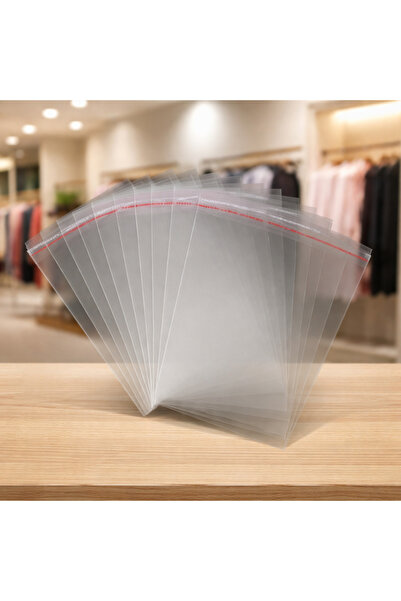 Ambalaj Evi Şeffaf Bantlı Yapışkanlı Jelatin Poşet 19x40 Cm 500 Adet Opp