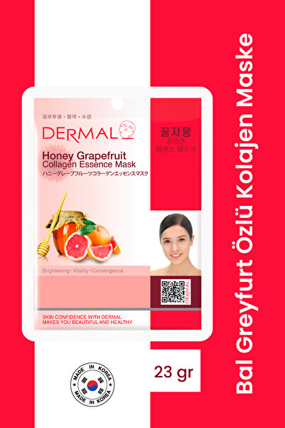 Dermal Aydınlatıcı ve Canlandırıcı Bal Greyfurt Kolajen Özlü Maske 23 Gr