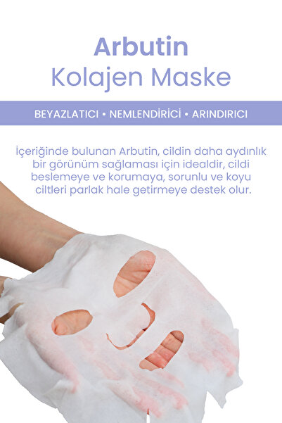 Dermal Beyazlatıcı, Nemlendirici ve Arındırıcı Arbutin Kolajen Maske 23gr