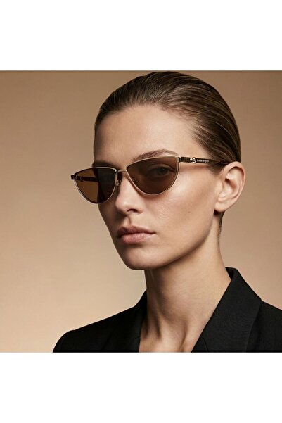 ALEXANDER MCQUEEN Kadın Güneş Gözlüğü Am0456s 002 60-14 Altın Renk Kahverengi...