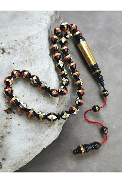 İnan Tesbih Enamel and Brass Inlaid Kuka Prayer Beads