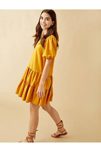 Koton Vászon ruha ballon ujjú