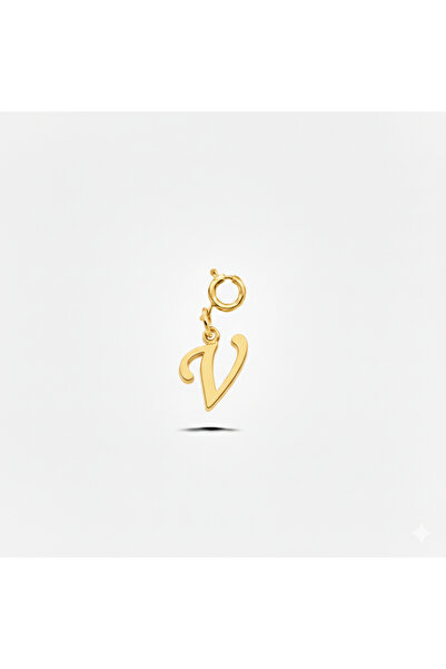 Silveranka 925 Ayar Gümüş V Harfi Kolye Ucu - Charm