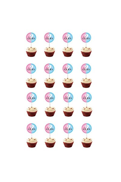 PHN MAG Set 16 toppere/decoratiuni din carton si lemn, model Boy or Girl pent...