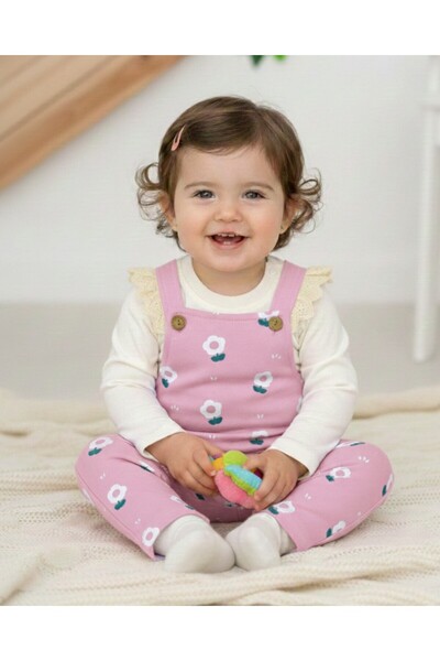 Ege Bebek طقم بذلة وسروال داخلي للفتيات الصغيرات من عمر 6 إلى 24 شهرًا مطبوع ...