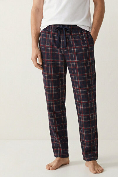 Elemge 100% Cotton Checkered Men's Pajama Bottoms Single Jersey Fabric Comfor...