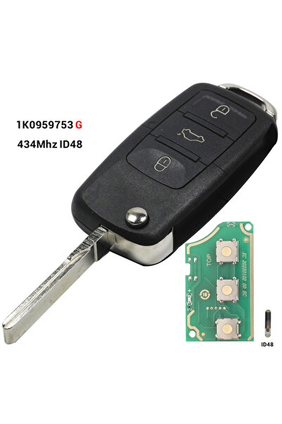 Choice1 1K0959753G مفتاح سيارة Jingyuqin 3B مفتاح بعيد 433 ميجا هرتز ID48 لفو...