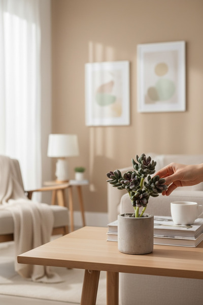 YAPAY ÇİÇEKÇİNİZ صبار صناعي في وعاء خرساني