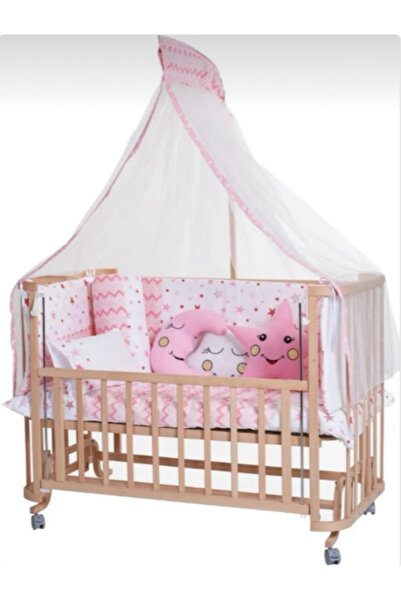 TURHANBEBE bebek seti doğal haşap beşik tam set uyku seti