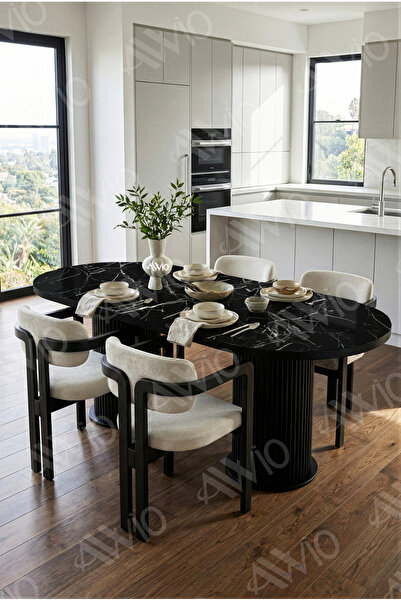 AVVİO Nidya Bohem Ayak 4'lü Tokyo Metal Demonte Sandalye 80x140 Masa Sandalye...