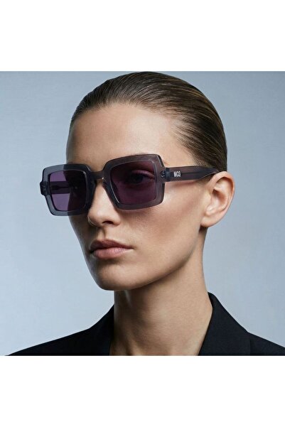ALEXANDER MCQUEEN Kadın Güneş Gözlüğü Mq0326s 004 48-26, Asetat, Gri Kare Çer...