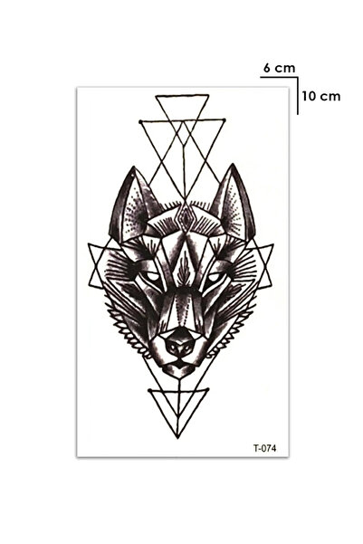 BiWini Geometrik Kurt Erkek Geçici Dövme, Tattoo Bilek Kol Bacak Ve Göğüs Arası Erkek Kadın