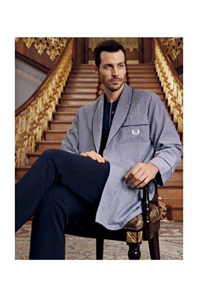 CAPSELLA طقم بيجامة رجالي باللون الأزرق الداكن مكون من 5 قطع