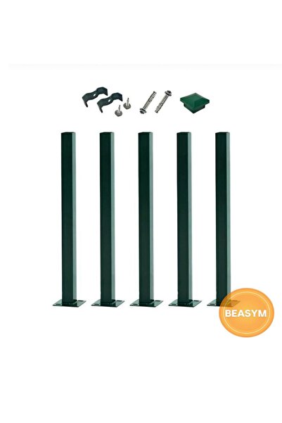 Genel Markalar Panel Çit Direği 100cm Aksesuarlı Yeşil RENK (5ADET)