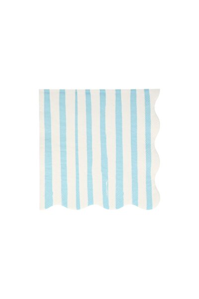Meri Meri - Blue Stripe Napkins - Mavi Çizgili Peçete - L - 16'lı