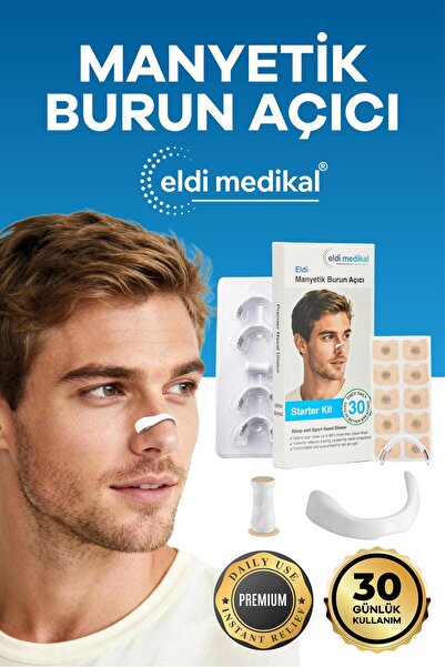 Manyetik Burun Açıcı/Bandı Başlama Seti (30 Çift, Beyaz) - Horlamayı Azaltır - Nefesi Rahatlatır