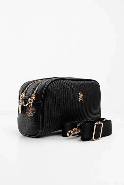 Les Crioch Women's Black 2-Compartment Lined Wallet with Accessories, Crossbo...