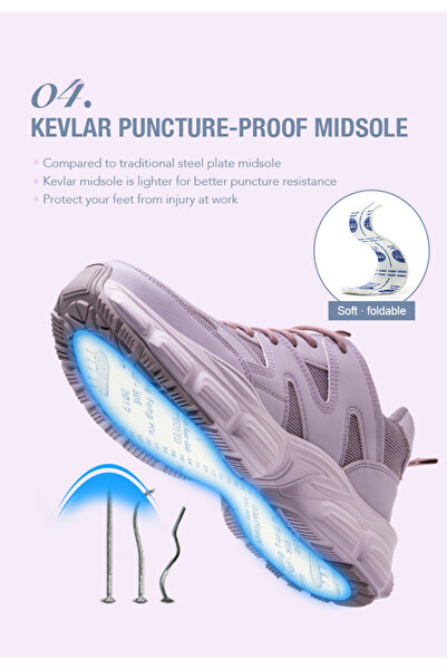 OEM Pantofi de protectie DEA, mov, bombeu metalic