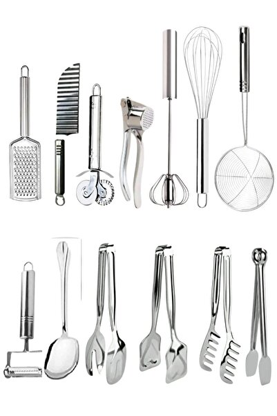 Kitchen Damys طقم تحضير وجبات فاخر من الفولاذ المقاوم للصدأ مكون من 13 قطعة، ...