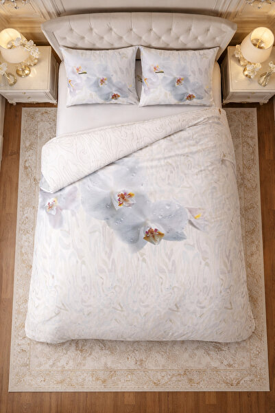 Sleeptime Lenjerie de pat dublu, microfibra, 3 piese, 200x220 cm – Orchid White