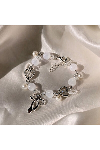 sleyshop Coquette Y2K Bowknot Moonstone Natural Stone Handmade Bracelet