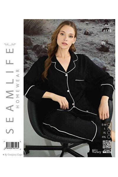 seamlife Γυναικείο Σετ Πυτζάμες Μακρυμάνικο Πλεκτό Πουκάμισο