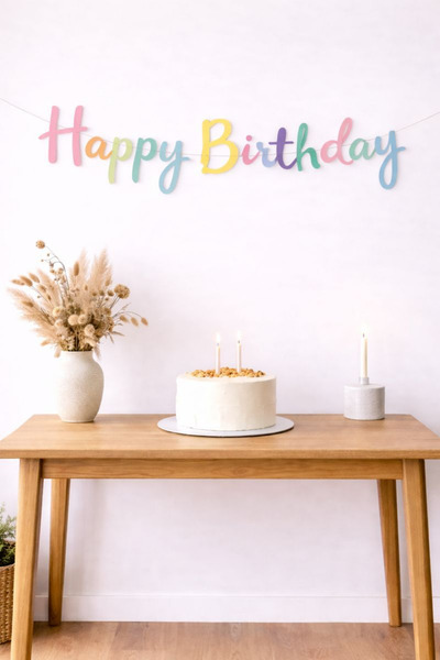 Baloncu Nene Renkli Happy Birthday Yazılı Banner Kutlama Doğum Günü Set