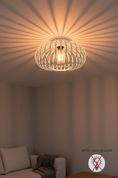 Bamyum Este Beyaz Plafonyer Avize İç Mekan Aydınlatma Dekoratif Mutfak Hol Ca...