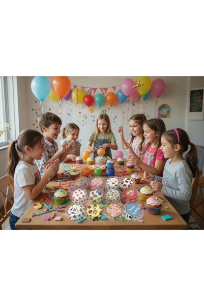 Trend Home Life 300 Adet Muffin Cupcake Kağıdı, Renkli Kağıt Muffin Kek Kalıbı Desenli