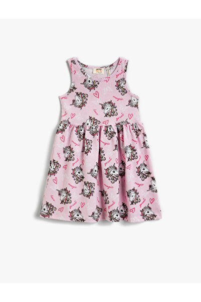 Koton Розова шарена рокля за момиче 2YKG87821OK
