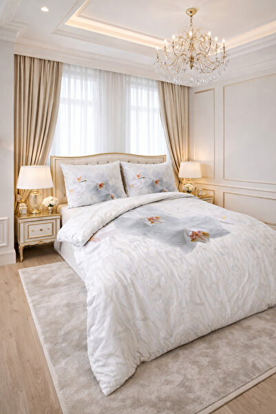 Sleeptime Lenjerie de pat dublu, microfibra, 3 piese, 200x220 cm – Orchid White