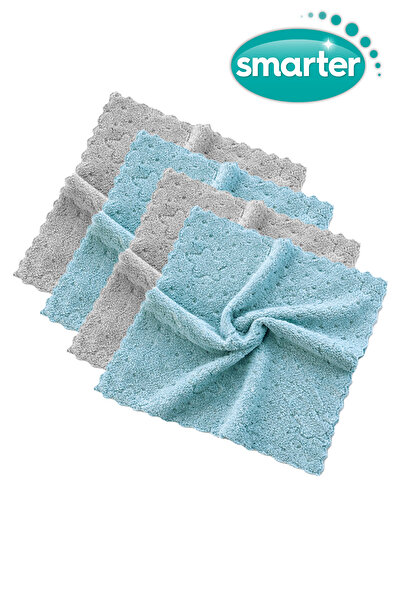 SMARTER قطعة قماش للتنظيف من الألياف الدقيقة من بوفيدي - مجموعة من 4 قطع